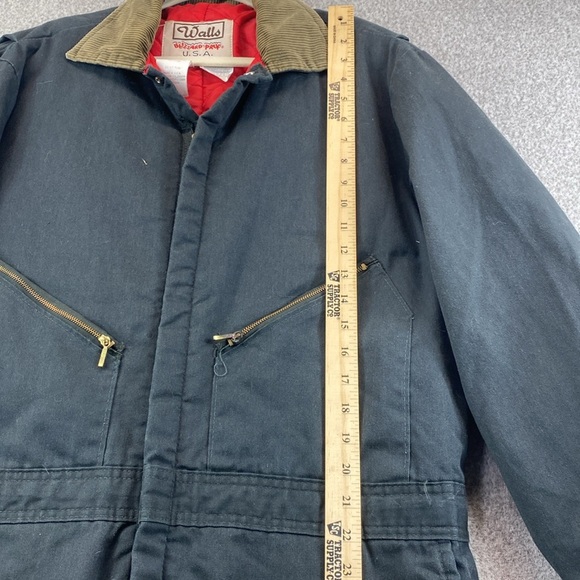 Vintage Walls coveralls corduroy collar zip legs quilted lining semi thrashed XL - Picture 9 of 16